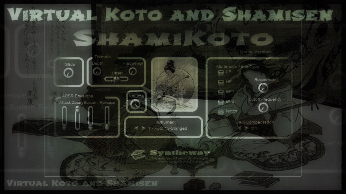 syntheway's tweet photo. ShamiKoto Virtual Koto and Shamisen (Plus Koto Gliss) VST Audio Unit EXS24 KONTAKT #ShamiKoto #VirtualKoto #VirtualShamisen #Koto #Shamisen #KotoVST #ShamisenVST #KotoAudioUnit #KotoKONTAKT #ShamisenAudioUnit #ShamisenKONTAKT https://t.co/cDeIunGZM2 https://t.co/wvGEz2FowX