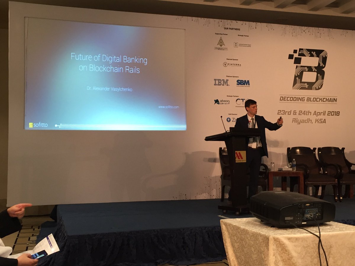 matt_vn's tweet photo. “Digital banking on Blockchain rails” @AlexanderVasyl of introducing #Sofitto. https://t.co/4NWQFVC6DE