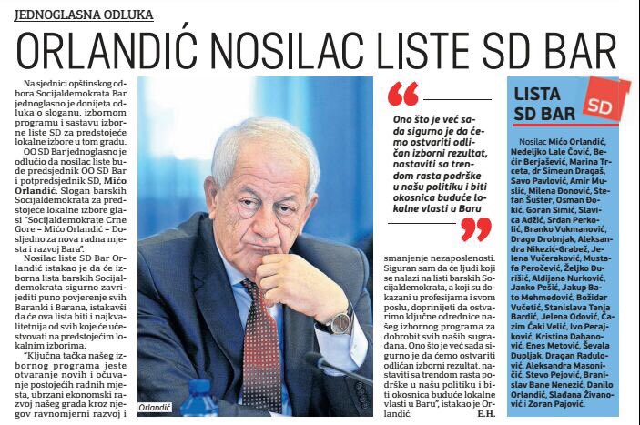 SD_CRNAGORA's tweet photo. #PRESS #MicoOlandic #izbori2018 #SDBar https://t.co/Z2W7BN8q7C