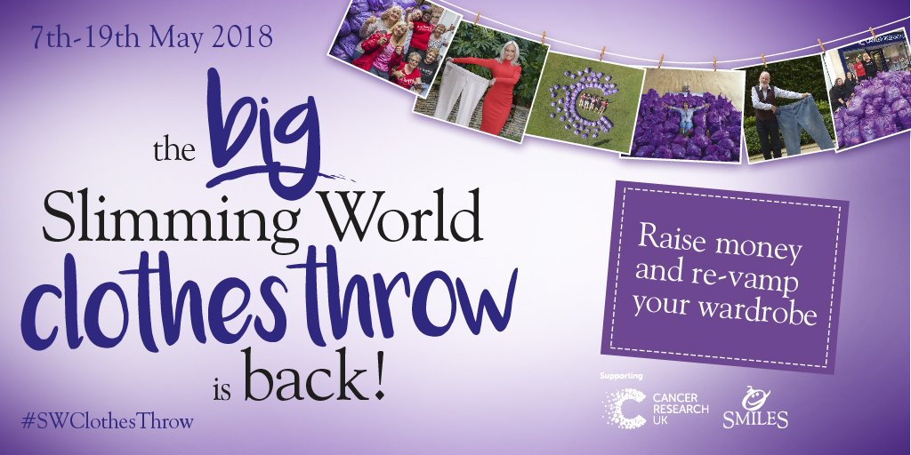 SlimmingWorld's tweet image. It’s that time of year again…no it’s not Christmas, but it is time to start filling a sack! Next month our members will once again be bagging up the clothes they’ve slimmed out of and donating them to @CR_UK &amp;amp; @IrishCancerSoc, as part of the Big #SWClothesThrow!