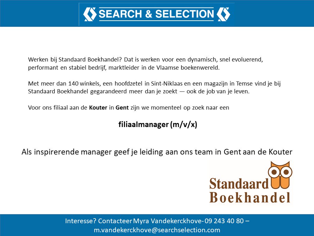 myravdk's tweet photo. Zin in de boeiende vacature van #filiaalmanager #Gent @StandaardBoek , klik dan gauw door:  https://t.co/MNjVGnLki0
#winkel #store #jobs #vacatures #boekenlezen #BooksNBlogs #Traveling https://t.co/S8Cgi07oQK