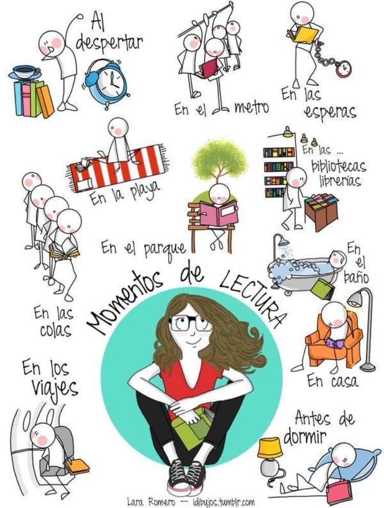 Si quieres, puedes. ¡No pongas excusas! Cualquier momento es bueno para leer.

#DíaDelLibro2018 📖📚