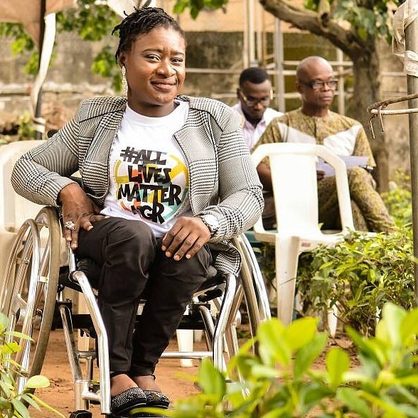oseundosunmu's tweet photo. On the 21st April 2018 ,we launched the campaign #MyDisability does not make me Less #Nigerian.
Rita is physically challenged yet intelligent, smart, enthusiastic and energetic.
Why is #Nigeria treating persons with disabilities unfairly? @ProfOsinbajo
#AllLivesmatterNGR https://t.co/jNgTBFp1fe