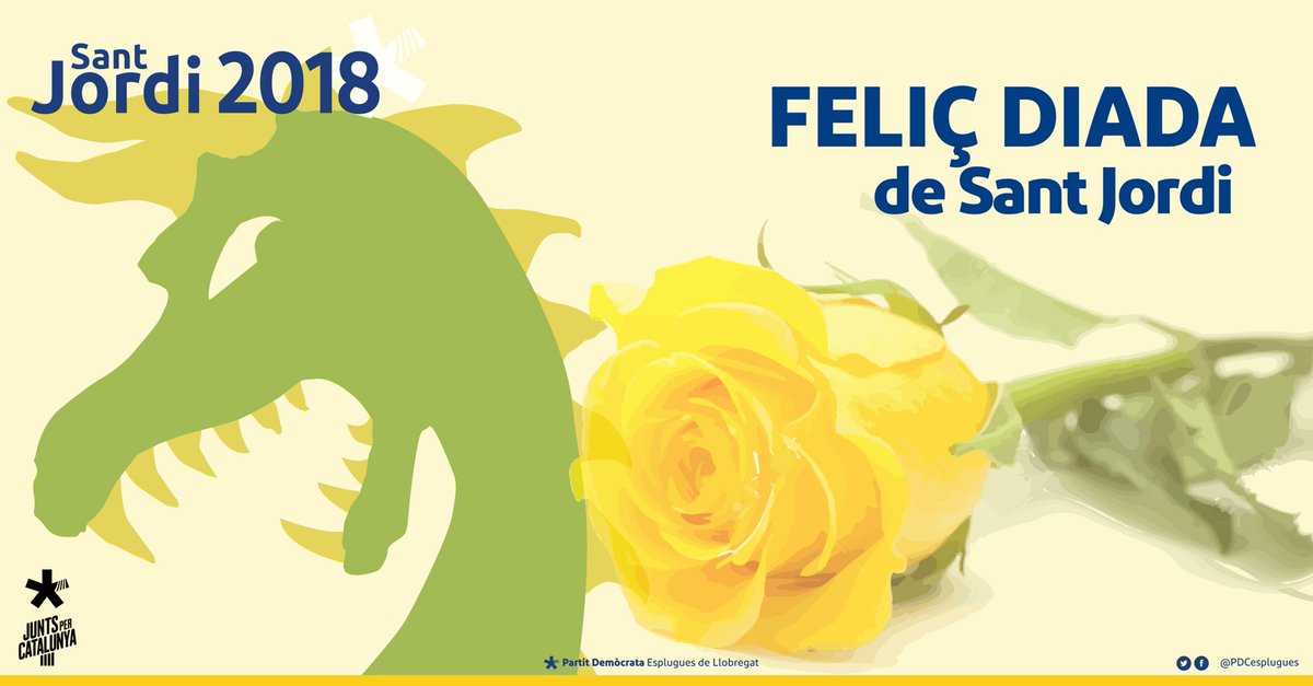 Bona diada de #SantJordi18 a tots els espluguins i les espluguines🌹
Felicitem a tots els Jordis, Jordines, Georgines i sobretot el nostre pensament per a tres Jordis i resta de #presospolítics <a href="/jorditurull/">Jordi Turull i Negre</a> @jordialapreso <a href="/jcuixart/">Jordi Cuixart</a> 🎗
#UsVolemLliures