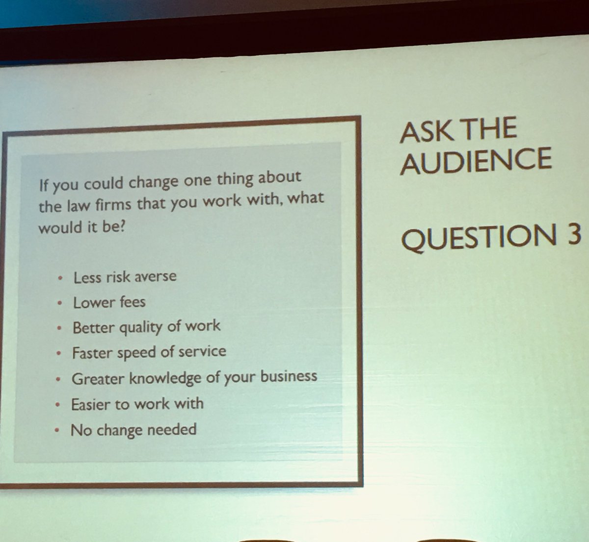 janvi25's tweet photo. If you could change one thing about your law firm...what would it be? #cccexchange. @LegalExNetwork https://t.co/HogOOtYyLe