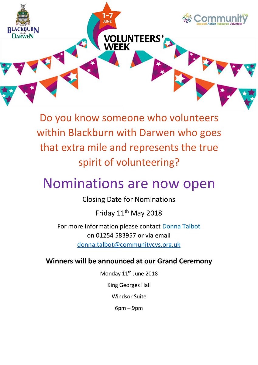 CommunityCVS's tweet photo. We want to say a big "thank you" to our volunteers in #VolunteersWeek2018 - and would love you to join us.

If you'd like to nominate a volunteer for one of our prestigious awards, then please download the nomination form from here - https://t.co/Crs1UoXgMM. https://t.co/Jlf7W2Szgi