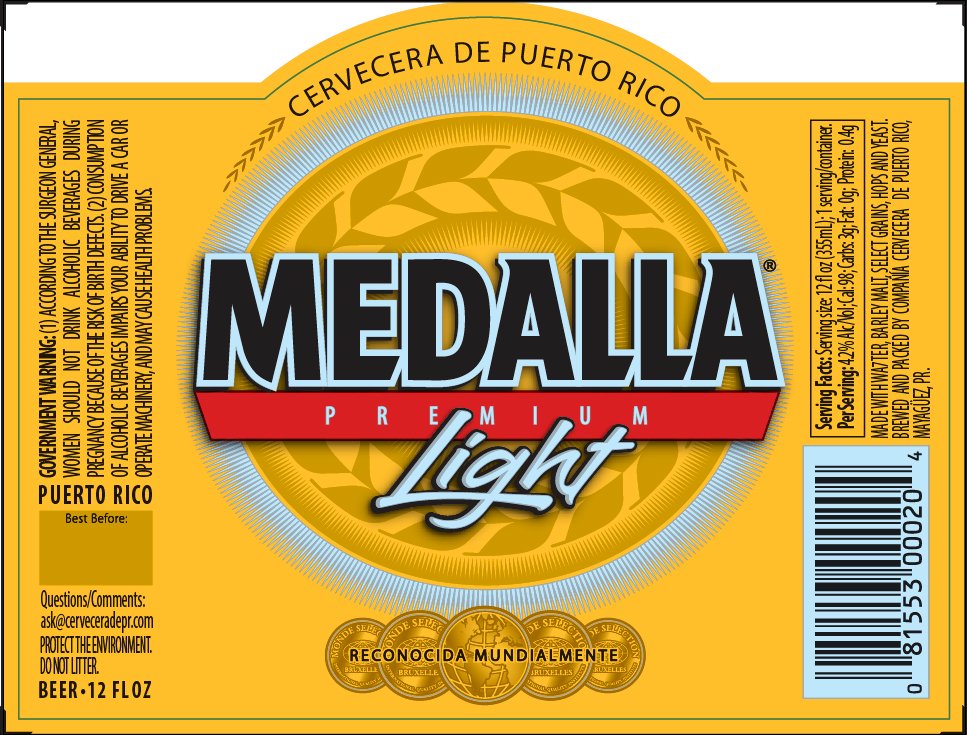 beerlabelbot on Twitter "MEDALLA LIGHT was approved for MEDALLA LIGHT PREMIUM, a beer. PRbeer