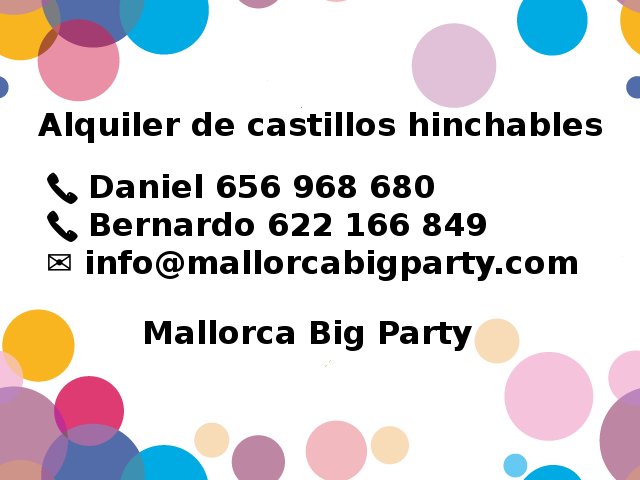 MallorcaBig's tweet photo. Alquila castillos hinchables en Mallorca https://t.co/YH11TtAazK