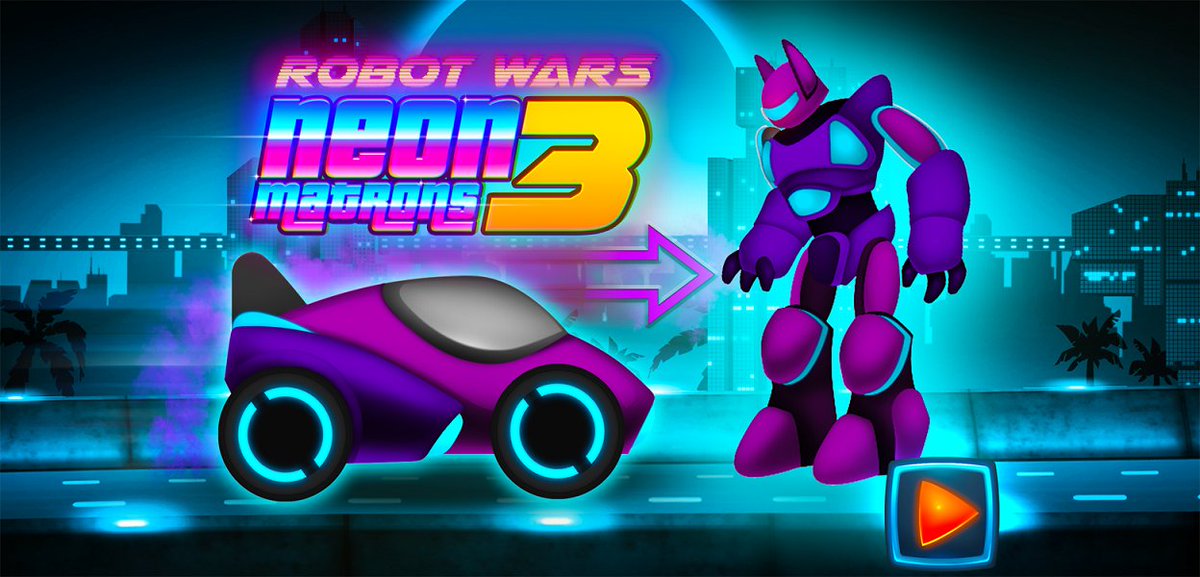 TinyLabProd's tweet image. Transform CARS to ROBOTS in our new game &quot;Neonmatron Robot Wars: Top Speed Street Racing&quot; 🚗🤖 🔥 Get it on Google Play: ow.ly/jxe930jAHsV Share with friends! #RobotGame #RobotWars #BestAppsForKids #CustomCars