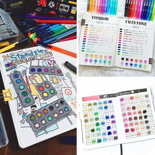 JustBrightIdeas's tweet photo. One of the most important collections in your Bullet Journal is your pen test spread, so you can check that your pen won’t bleed through the paper and ruin all your hard work! https://t.co/KaO4KutTod https://t.co/USy9Wo0SHA