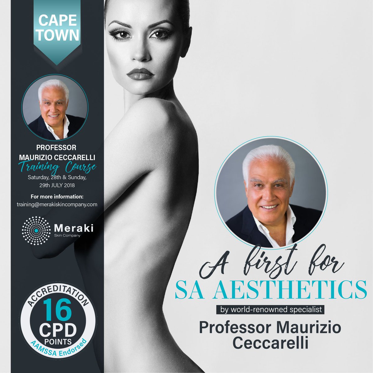 MerakiSkinCo's tweet photo. Meraki Skin Company is proud to be the first to bring Professor Ceccarelli's groundbreaking protocols, solutions and products to the South African Aesthetics industry.
Book now to avoid disappointment. To Register visit: 
#skin #injectables #treatments ... https://t.co/0FgjOUVtqh https://t.co/p63q3sQB9D