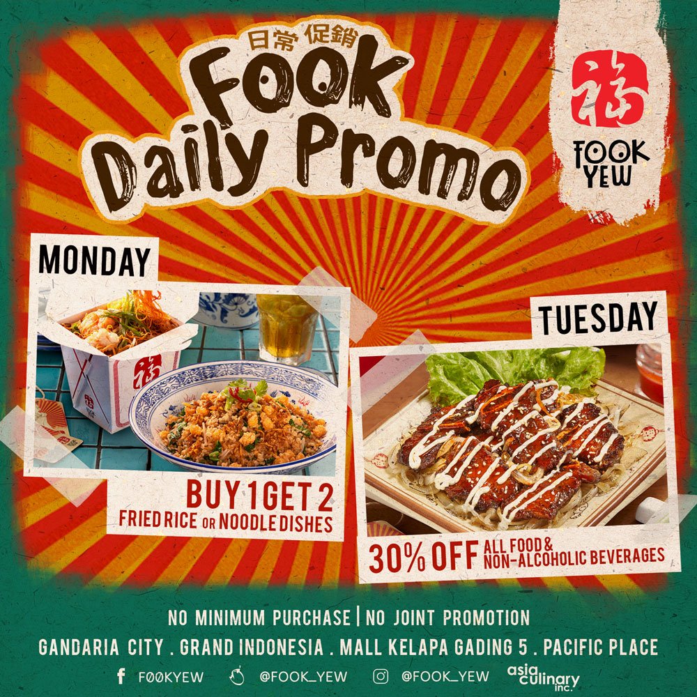 fook_yew's tweet photo. Dine in and get your own fortune at FOOK YEW all outlets!
Get Buy 1 Get 1 Free on our fried rices or noodle dishes only for Monday!

T&amp;C's applied.
_____
.
.
.
#FOOKALLDAY #FOOKYEW #chinesefood #foodie #jktfoodie #jktfoodbang #jktgo #ShanghaiIce #EEEEEATS #BestFoodJKT #lovefood https://t.co/RDoLVBWf3i