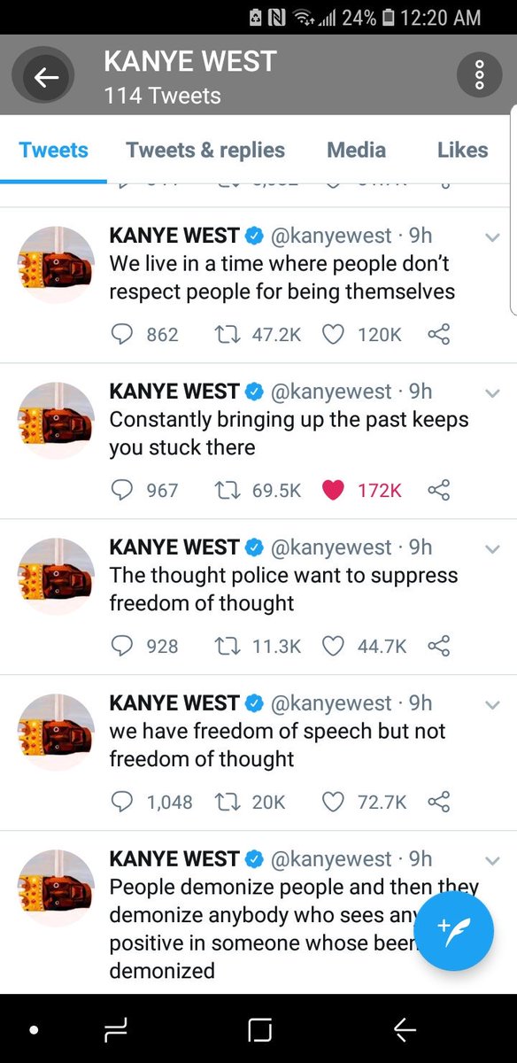 HamletM5's tweet photo. This is the #kanye we love and need. #peacefulbutenergized #Thevibesisback !!! https://t.co/FveTPmBPuv