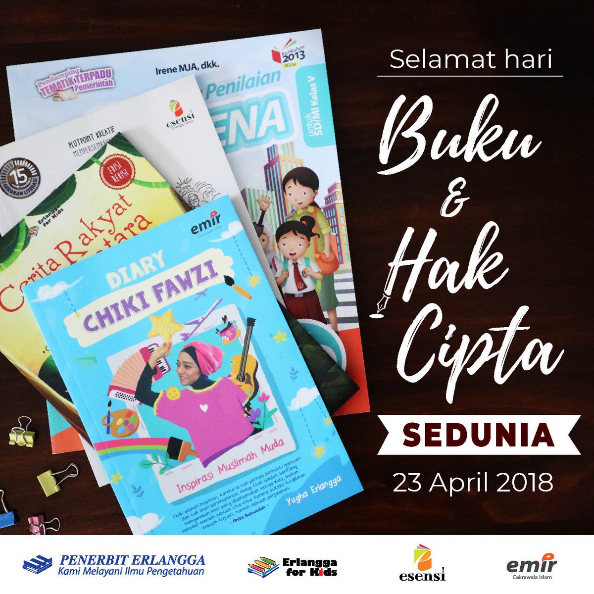emirbooks's tweet photo. ~Selamat Hari Buku Sedunia~

Mari berkarya. Hindari plagiasi.

#HariBukuSedunia https://t.co/rSAgJGsRgo