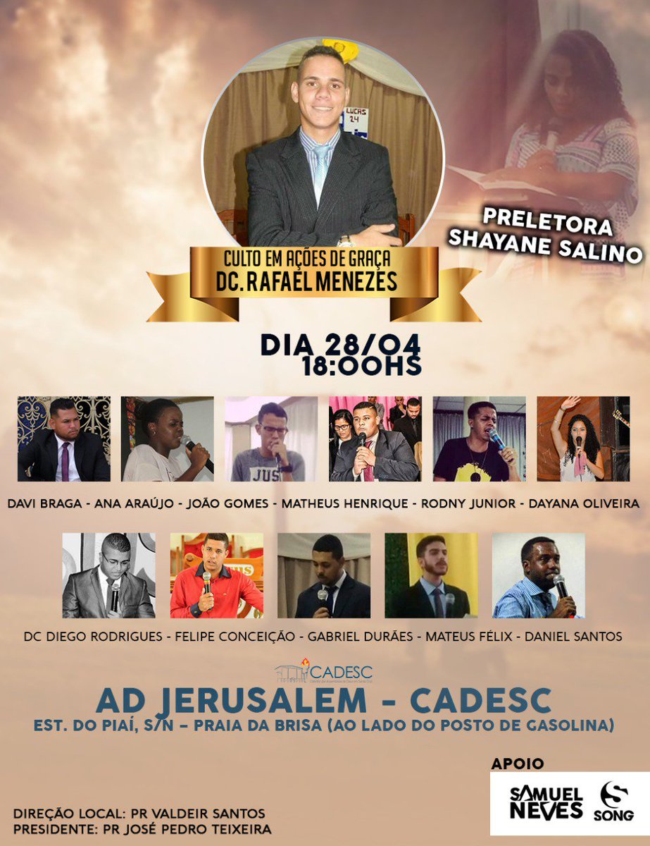 RafaelGualber19's tweet photo. Vamos e Sábado Agora Culto em ações de graça pelo meu aniversário 🙏🙌 Na #ADJerusalem #Cadesc Do Lado Do Posto de Gasolina Da brisa 😉 Não Tem Erro . correm Pra Lá 🙌❤ https://t.co/evaCwW2vux