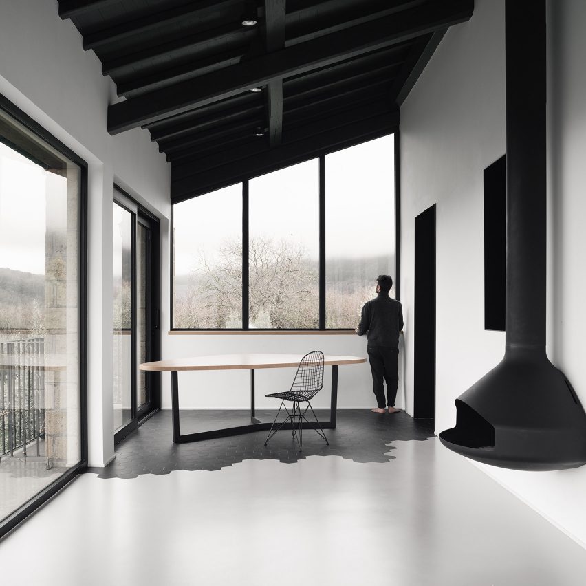 Monochrome materials define living spaces inside converted Italian farmhouse on.dezeen.com/CKKjlr