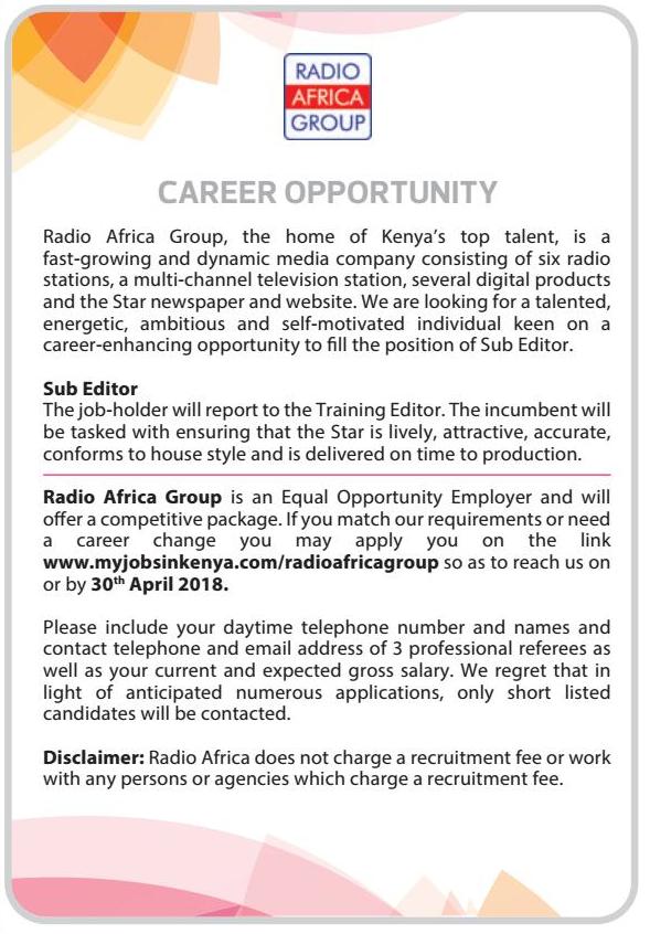Radio Africa Group Is Hiring Youth Village Kenya