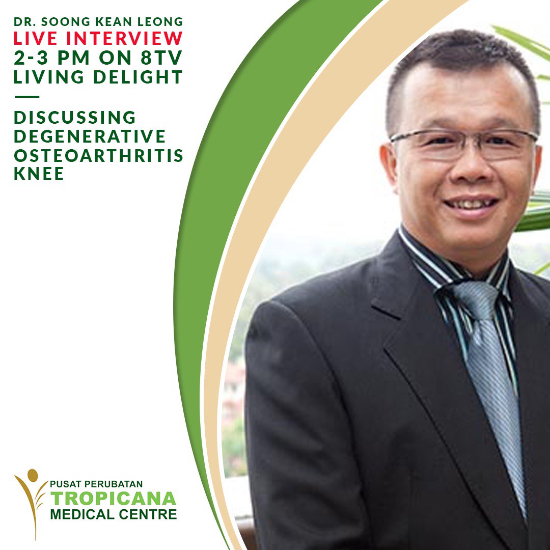 thomsonhosp_kd's tweet photo. Tune in to 8TV - Living Delight programme from 2-3PM to watch Dr Soong Kean Leong LIVE, talking about Degenerative Osteoarthritis Knee.
Catch the live stream on https://t.co/QarJg2yz6e.
#TMClife #tonton #DoctorInterview #Arthritis #Cartilage #ExpertsByExperience #Osteoarthritis https://t.co/s6t97efY8Y