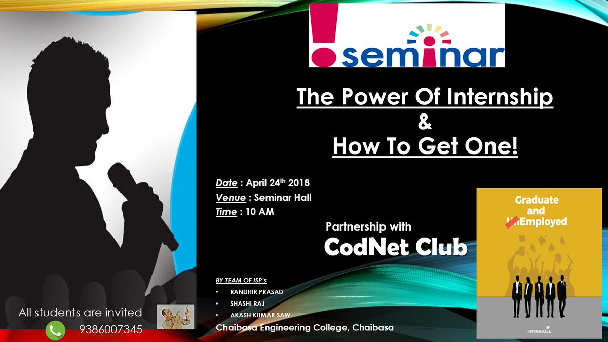 RandhirPrasad8's tweet photo. #Seminar
#Seminar_Hall
#April_24th_2018
#10_AM
#Chaibasa_Engineering_College_Chaibasa https://t.co/llW56OhrxT