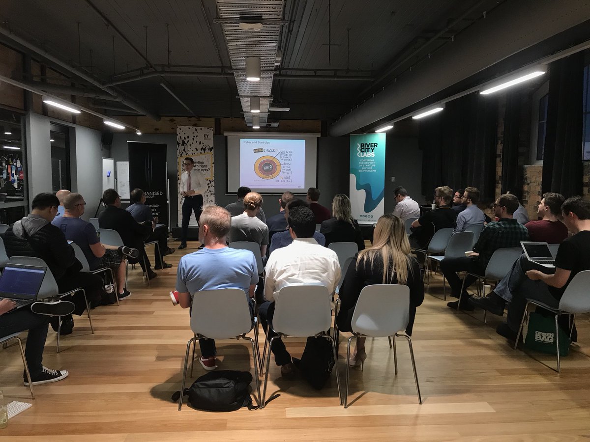RiverCityLabs's tweet photo. Great to have Dan from @EYnews at the Labs tonight for the #cybersecurity Meetup sharing valuable knowledge on the data breach notification obligations for Startups. https://t.co/ebezv0J8OU