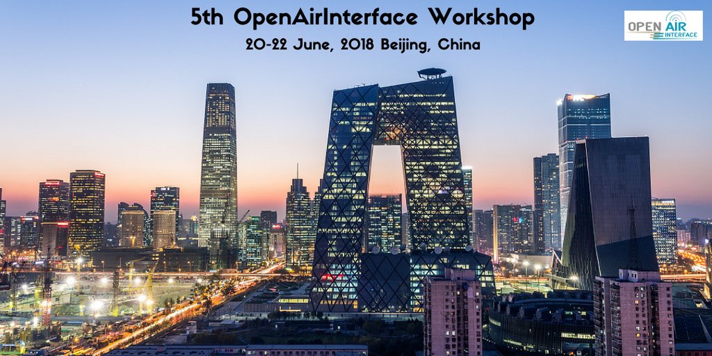 osalliance5g's tweet image. 5th OAI WORKSHOP BEIJING 
Dear #openairinterface community, CALL FOR PARTICIPATION now available here with preliminary information on tracks and #openairinterface training planned at the workshop  buff.ly/2qNIWRk. See you in Beijing in June!  
The OSA Team.