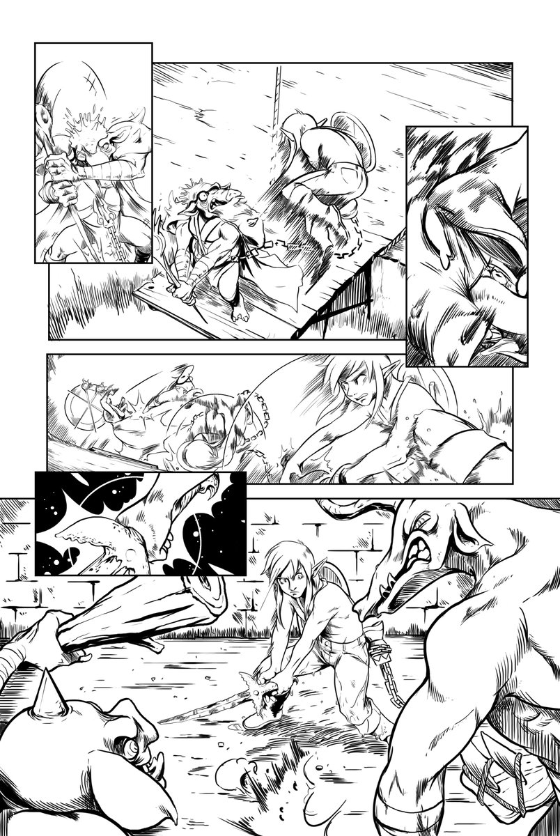 Did these #LegendOfZelda pages for an editor back when I was still very new to digital inking (still am really). A bit busy and none too consistent, but here they are.