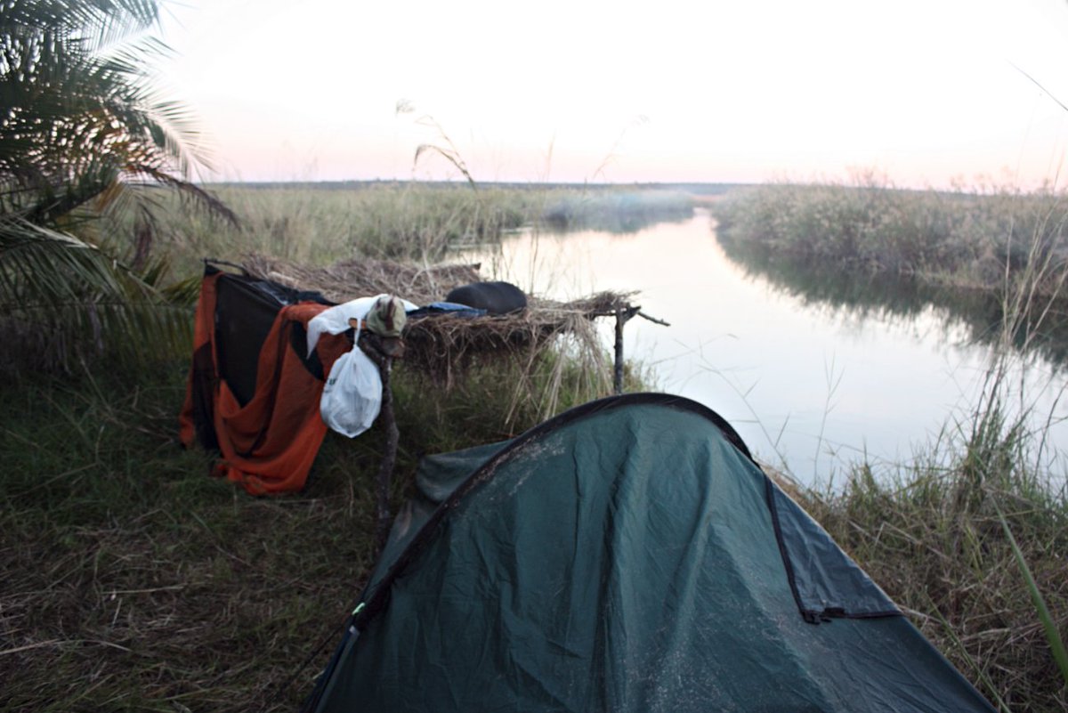 kayakthekwanza's tweet image. Setting up camp on the River Kwanza. During our 1,300km #kayaking #expedition, we would often camp in completely isolated locations. Here it was just us and the hippos grunting in the background! unbound.com/books/kayak-th…