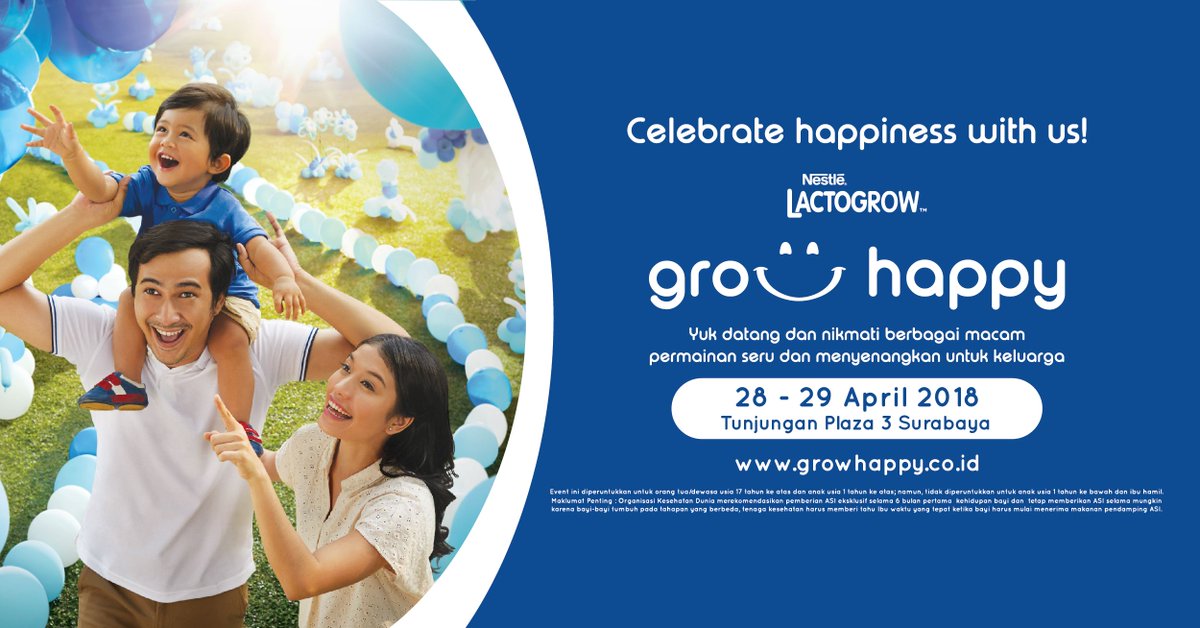 suzanafmsby's tweet photo. LACTOGROW GROW HAPPY Kembali Hadir di Surabaya , 28 – 29 April 2018 di Tunjungan Plaza 3 

Yuk ayah ibu ajak si kecil ke LACTOGROW GROW HAPPY 28-29/04 di TP3 Nikmati berbagai permainan seru yg menyenangkan yg dapat menceriakan hari bersama keluarga
#Lactogrow #GrowHappy #Surabaya https://t.co/moWrc2kj0m