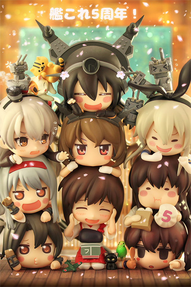 Allgroassai's tweet photo. 艦これ5周年！おめでとうございます！🌸 ٩(* `꒳´ *)۶ 🌸  
#艦これ #艦これ5周年 #KanColle #ねんどろいど https://t.co/1FrlCBjvHf