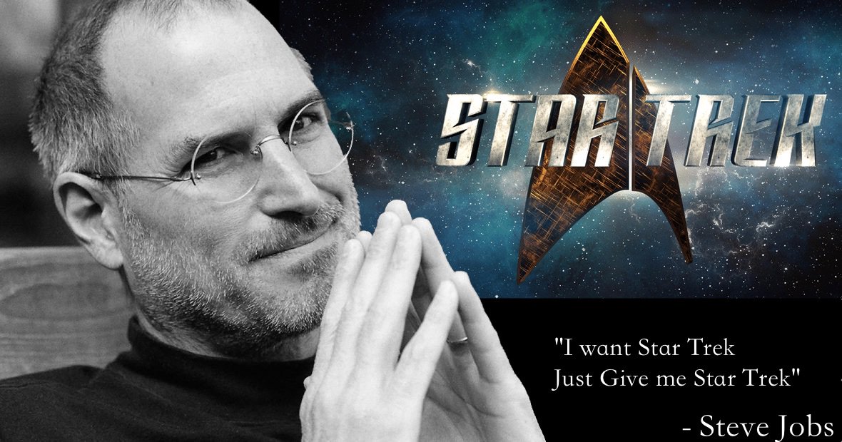 strategywargamr's tweet photo. When asked what he wanted to see, Steve Jobs replied βI want Star Trek. Just give me Star Trek.β #StarTrekDiscovery #StarTrek #Apple #AllThingsD #Future #Humanity #SteveJobs #Peace #Unity #Saved #Space @startrekcbs @StarTrek #FinalFrontier Take us there @Apple @elonmusk https://t.co/41bszR4ThK