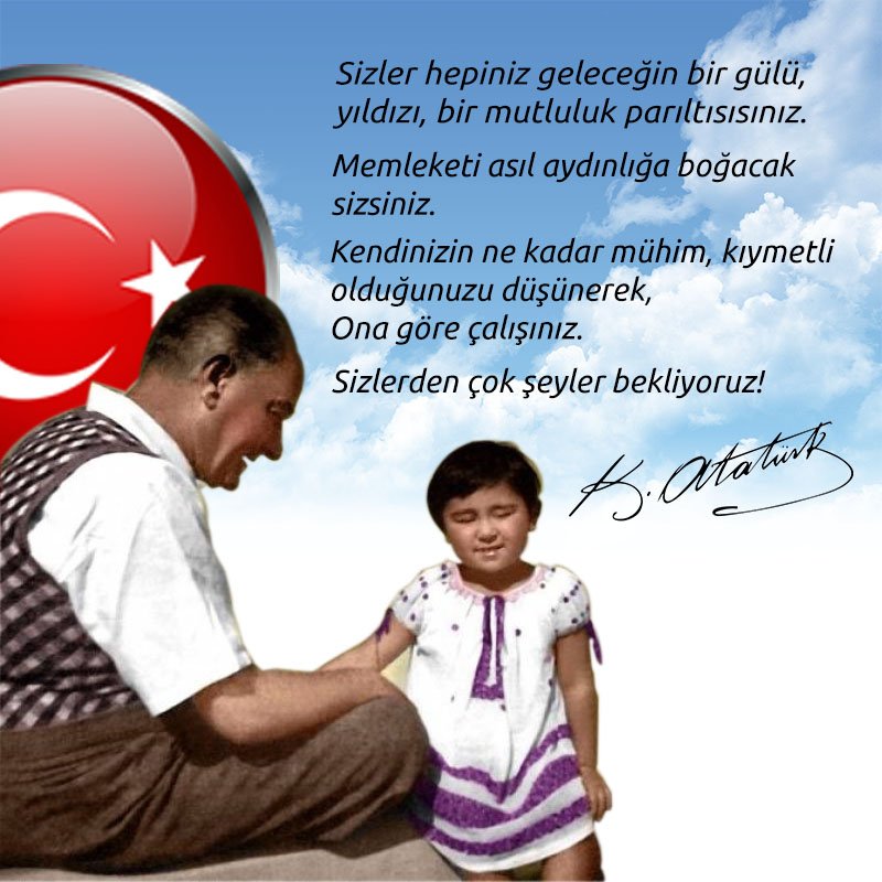 23 Nisan Ulusal Egemenlik ve Çocuk Bayramınız Kutlu Olsun. Dünyadaki tek çocuk bayramını bizlere armağan eden Atamızı saygı, sevgi ve özlemle anıyoruz. #23nisan #antayahalıyıkama mydethalitemizleme.com