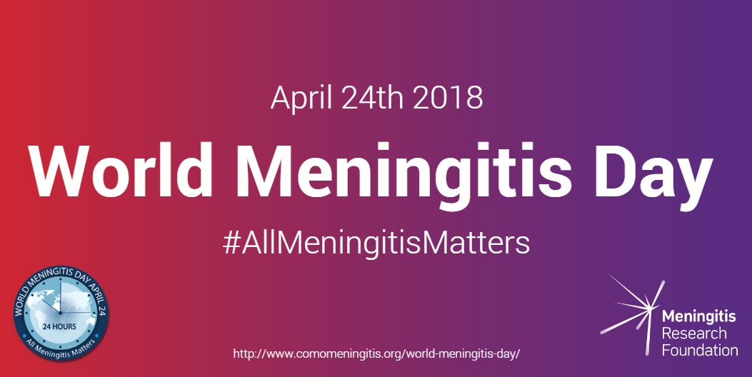 M_R_F's tweet photo. Tomorrow, April 24th, is #WorldMeningitisDay. Spread the word by fundraising, posting on social media or telling your friends and colleagues. This year, @COMOmeningitis is raising awareness that #AllMeningitisMatters - head to their website for more: https://t.co/sbnglsUF13 https://t.co/rZYFVGgYuz