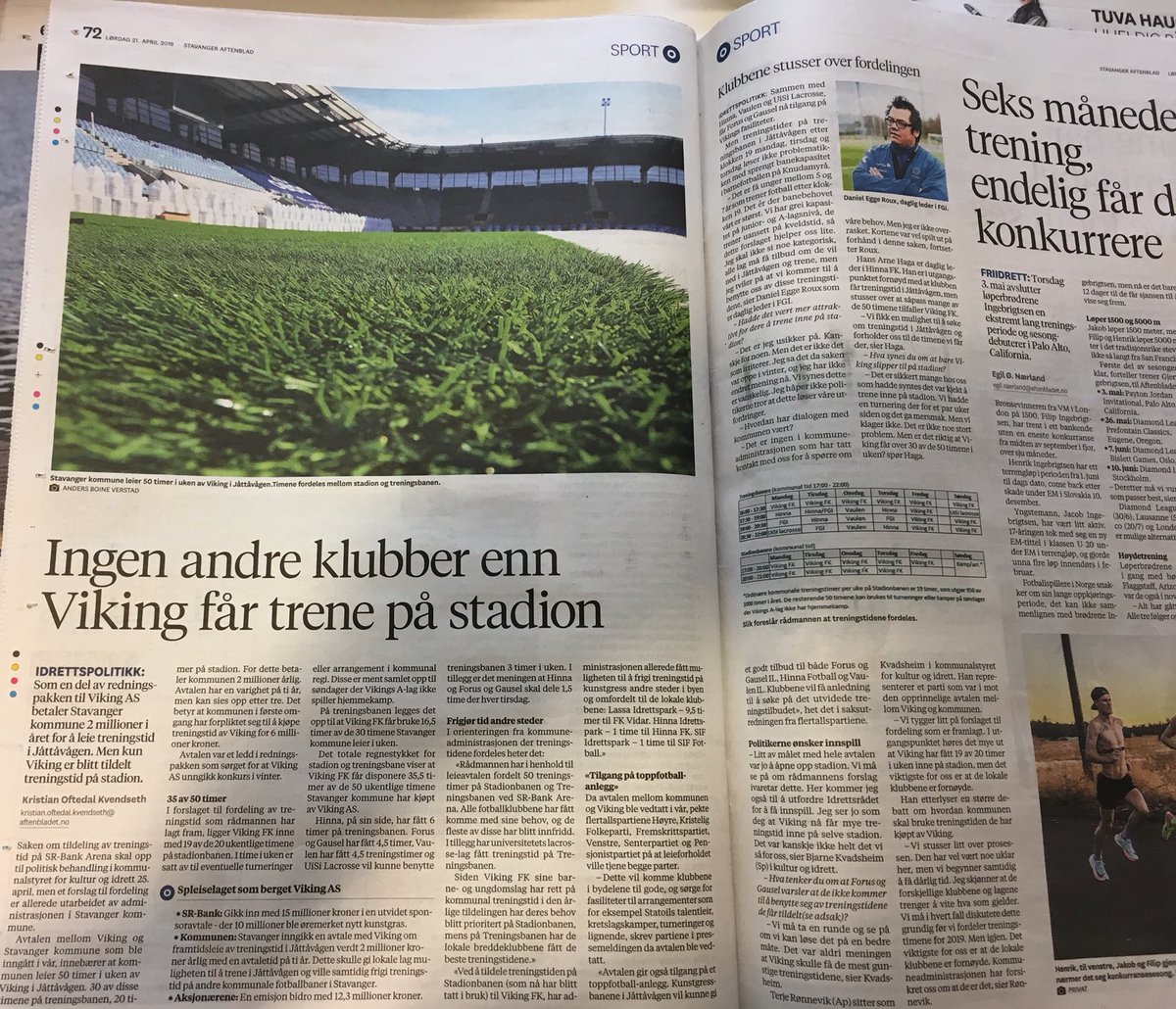GutierrezTekst's tweet photo. Takk @StvAftenblad for å dekke en viktig sak om @viking_fk sin bane. Kunne dere ringe meg neste gang for å få uttalelse eller kvinner kan ikke fotball? #unnskyldjegerbarelederenavutvalget https://t.co/UaJdTNqPH2
