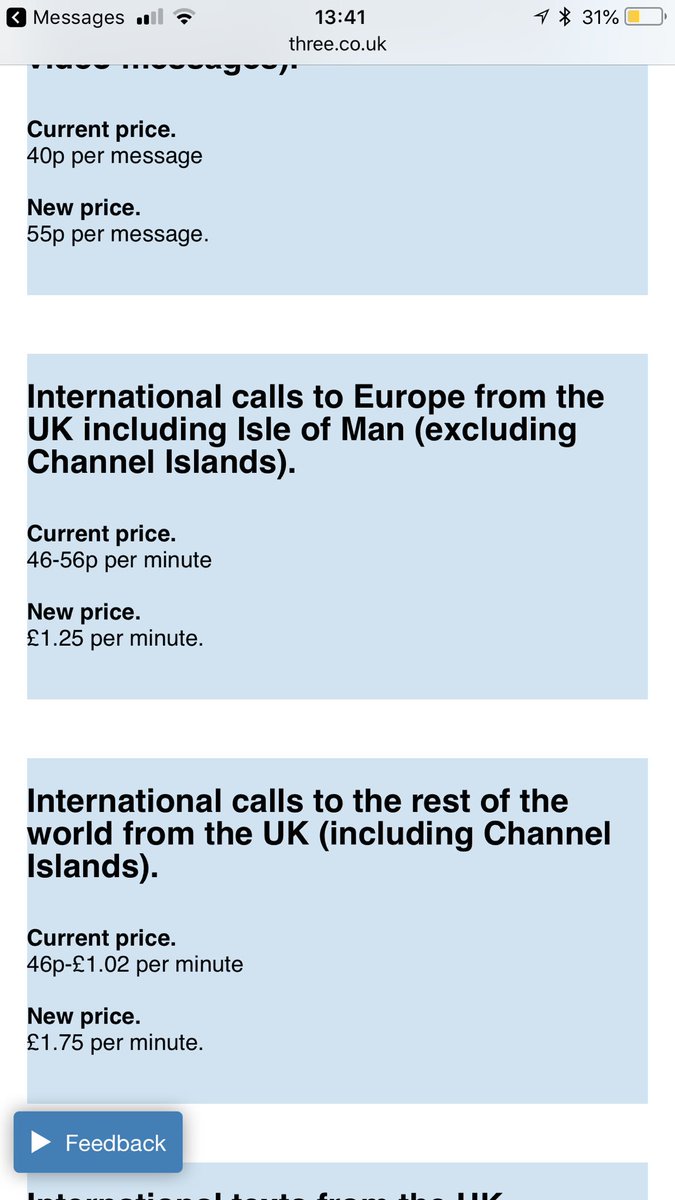 thealxbr's tweet photo. @ThreeUK is this for real? A 3x increase in cost for the odd call to family back in Europe? Daylight robbery https://t.co/hS7woNgen9