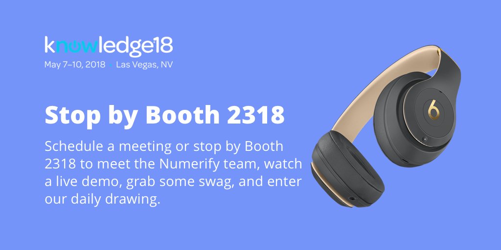 Join us at #K18! Stop by booth 2318 to enter our daily drawing for Studio3 headphones by Beats and schedule a meeting to learn how ServiceNow customers are winning with a System of Intelligence! buff.ly/2qHR9r5