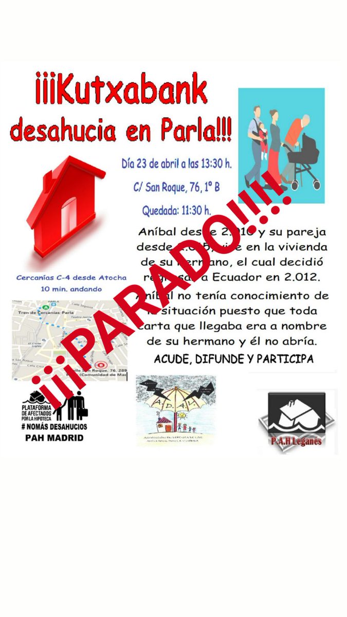 felivelazquez2's tweet photo. Grandes los compas de Stop Desahucios Parla han dado un zasca en toda la boca a Kutxabank enhorabuena también a la familia así si se trabaja compartiendo y sumando https://t.co/FTUYu7jAfS