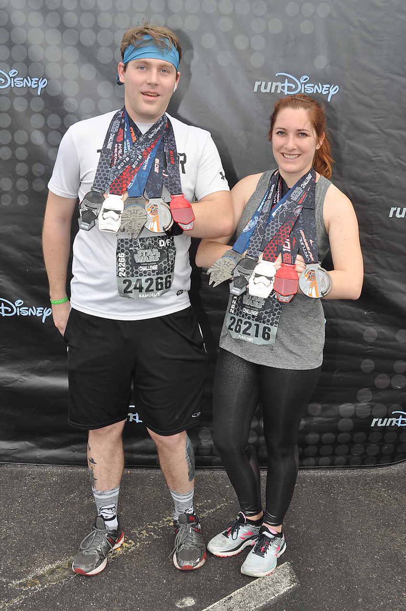 FlyGirl_Rachel's tweet photo. The most rewarding 30 minutes of my life: a saga.
#isaidyes #engaged#rundisney #firstorderchallenge #darksidehalf #kesselrunchallenge #disneyphotopass https://t.co/YNgz1QrWX6