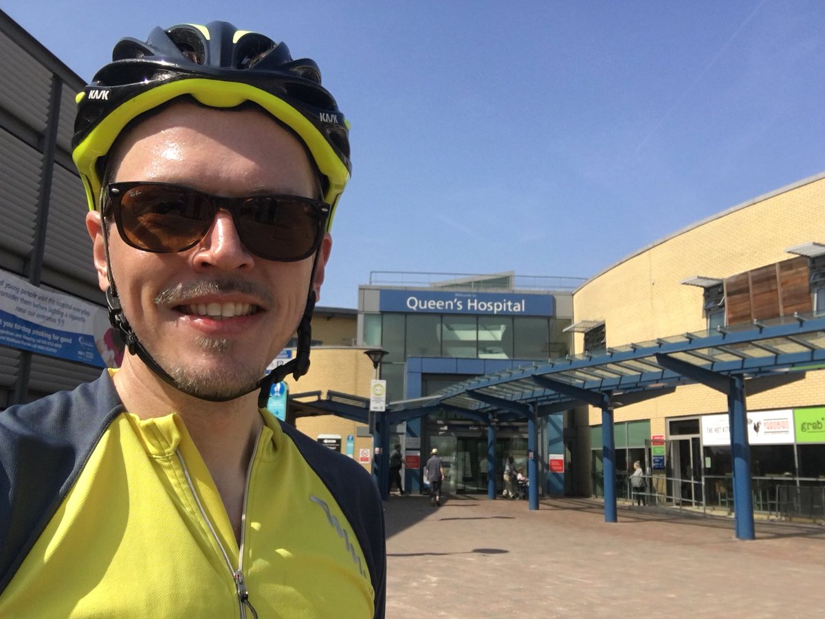 nursefounder's tweet photo. Started @NHSBartsHealth @NewhamHospital ➡️ @RoyalLondonHosp ➡️ @NHSHomerton ➡️ @BHR_hospitals  King George ➡️ @BHR_hospitals Queen’s then back to @NewhamHospital to celebrate 🙌 32 miles, 2 hours 44 minutes.

“A bit” exited for our @WeCanTalkCYPMH Wednesday event 😁 (2/2) https://t.co/9U6CAIM4ss