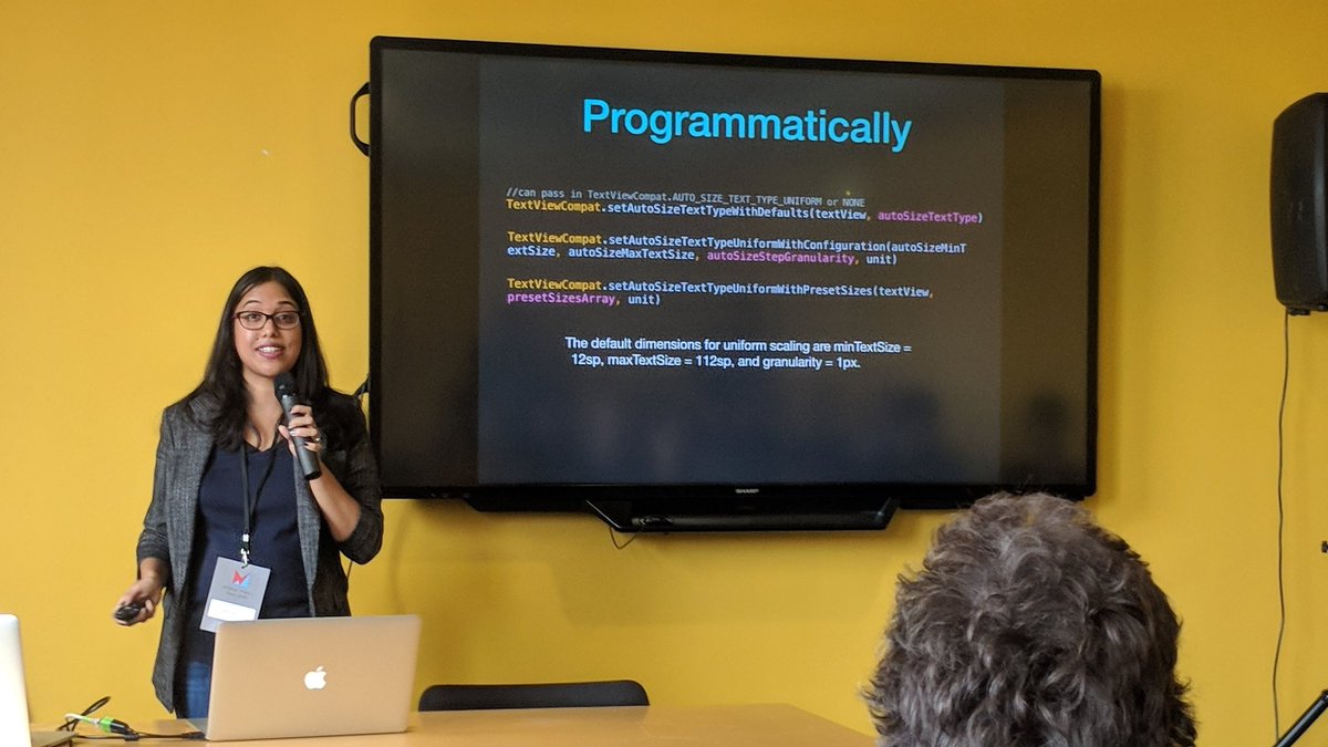 elainedbatista's tweet image. &quot;What is this? Objective-C?!&quot; 😂 Working with Autosize programmatically, by @anitas3791 @AndroidMakersFR #AndroidMakers2