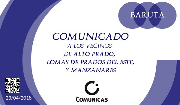comunicas's tweet photo. Comunicado oficial de la organización Comunicas a los vecinos de Alto Prado, Lomas de Prados del Este y Manzanares https://t.co/oPwDlfvD8R #Comunicas https://t.co/bri8S868aj