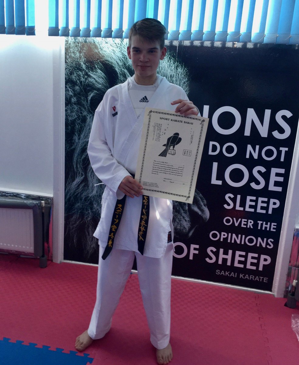 SPORTKARATEEAST's tweet photo. It's with enormous pride that I can confirm that SPORT KARATE EAST has a new SAKAI Association Black Belt. Matthew Pratt was awarded this from Sensei David M Coulter MBE, 8th Dan and our Assistant Chief Instructor Mr. Kris Coulter 5th Dan, 21st April 2018 at our HQ in Kilmarnock https://t.co/NF3YQpHtOq