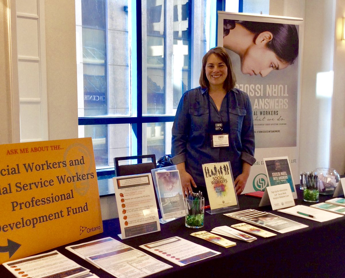 OASWHam's tweet photo. Retweeted OASW (@oasw_info):
Day two at #hpco2018 is getting underway! Come and visit our booth to learn about how OASW is working to connect #socialworkers in Hospice Palliative Care. #RealExpertsforRealLife @HPCOntario https://t.co/P6Zq2Sorfe
