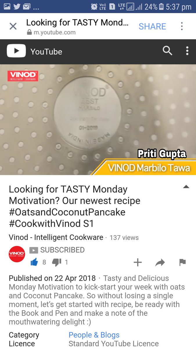 Pritigupta13031's tweet image. yess done on both platforms 
Like and Subscribed u tube channel too ❤💙💚💛💜
#CookWithVinod #Contest 
#OatStandCoconutPanCake
join @Ramprasad43 @PrernaJ54110576 @toposant55 @kumar_2212 @sgupta1208