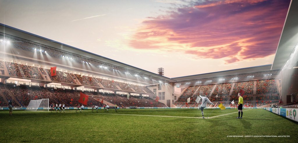 Morocco2026_EN's tweet image. #HostCities 📍 

The capacity of the Grand Stade de Marrakech, currently 41,245 seats, will be increased to 69 565 for #Morocco2026 | The athletics track will also be removed to allow for the most passionate, intimate @FIFAWorldCup atmosphere

#Morocco2026 🇲🇦