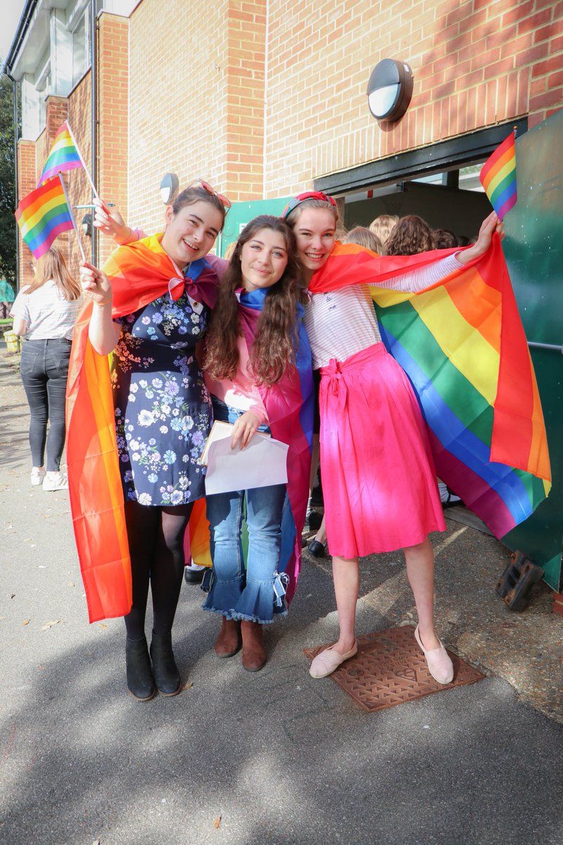 WimbledonHigh's tweet photo. We kicked off #WHSPride week with a very colourful assembly this morning (see our rainbow inspired @MATHS_WHS dept. below!) &amp; can't wait to celebrate with a range of events &amp; activities, raising money for @stonewalluk! 🏳️‍🌈@HeadGirls_WHS @CoCurricularWHS @CharityRep_WHS https://t.co/ojn52KATQR