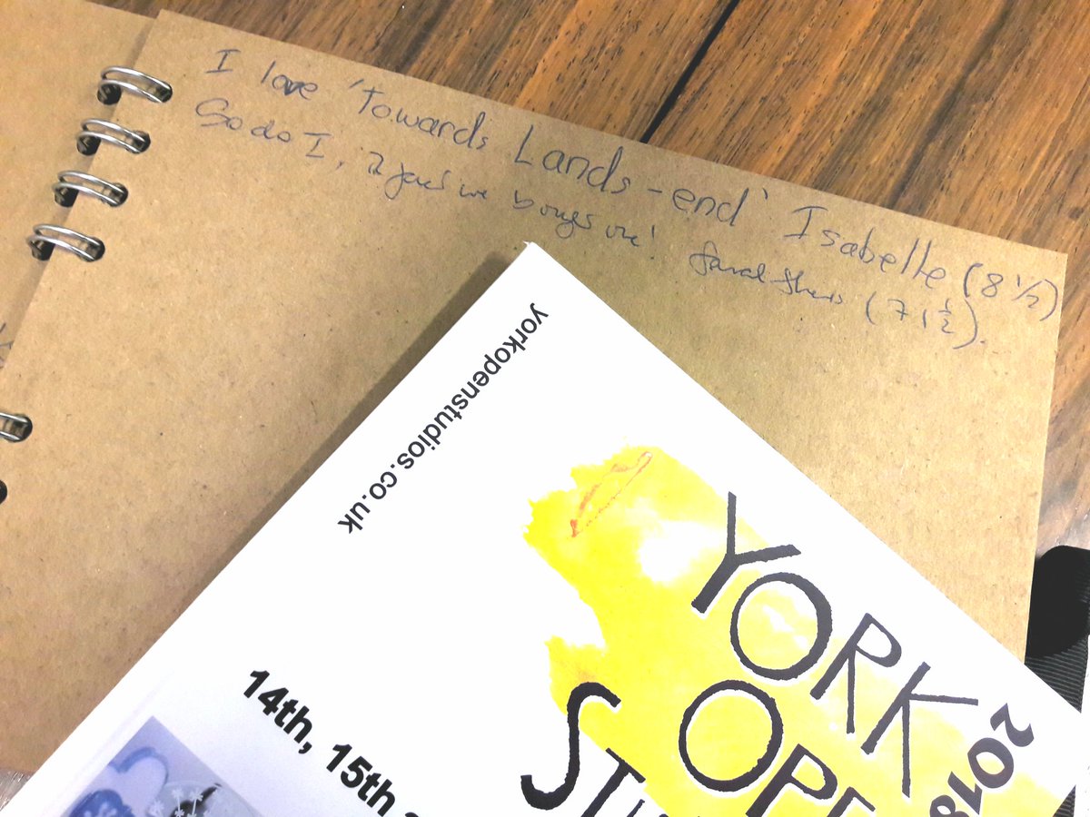 kate_pettitt's tweet photo. Love this! We enjoyed meeting visitors of all ages this weekend @YorkOpenStudios #venue43 #commentsbook #buddingartist #feedback #ageless https://t.co/BsdMzucYVm