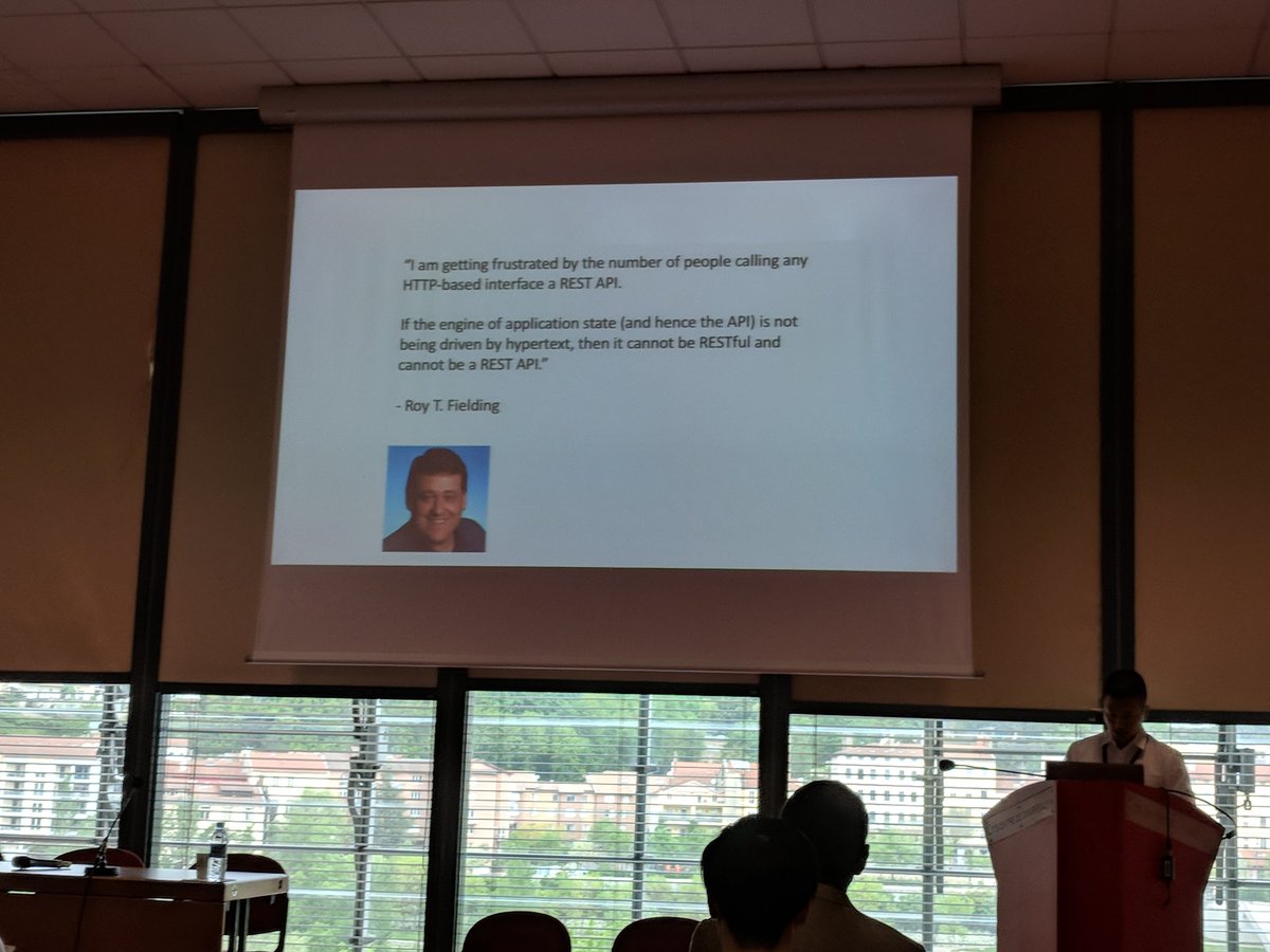 mamund's tweet image. Time to first @fielding reference at @wsrest is about 60mins. #HenryVu #theWebConf