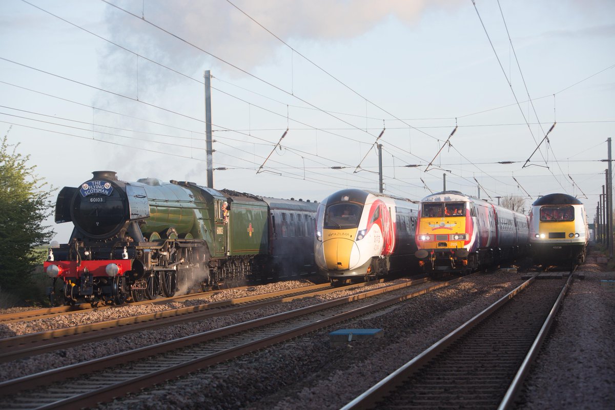 DavidHorne's tweet photo. One year ago today we did this! #FourTrains #VirginAzuma https://t.co/xKzgy7SLIs https://t.co/L3JO08gqKP