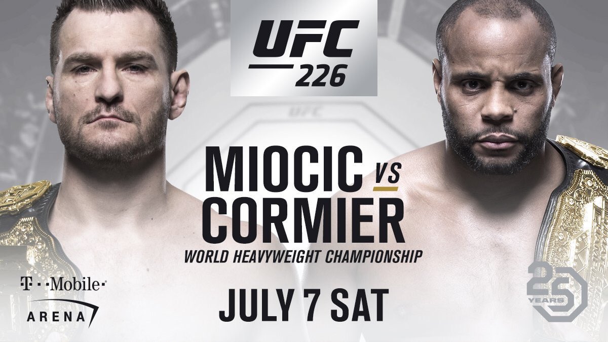 ufcontnt's tweet photo. #UFC226 is already looking like a legendary card 🔥

Miocic vs. Cormier 🏆
Holloway vs. Ortega 🏆
Ngannou vs. Lewis 👊
Medeiros vs. Perry 👊
Saki vs. Rountree Jr. 👊
Assuncao vs. Font 👊

If you’ve got plans for July 7th, cancel them... https://t.co/ZwtjF9Vdsm