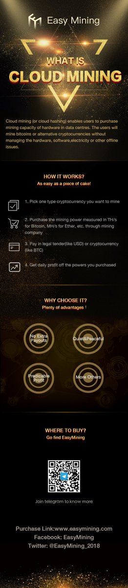 seagodminer's tweet photo. Another round promo for #EasyMining is coming tomorrow! Prepare to receive your giveaway soon!
But what exactly is cloud mining? How do we choose it? Let EasyMining unveil it for you.
For more info here:
Telegram: https://t.co/Eu5XWrelzl
Website: https://t.co/3jrnARgWxL https://t.co/2YiVRadJm9